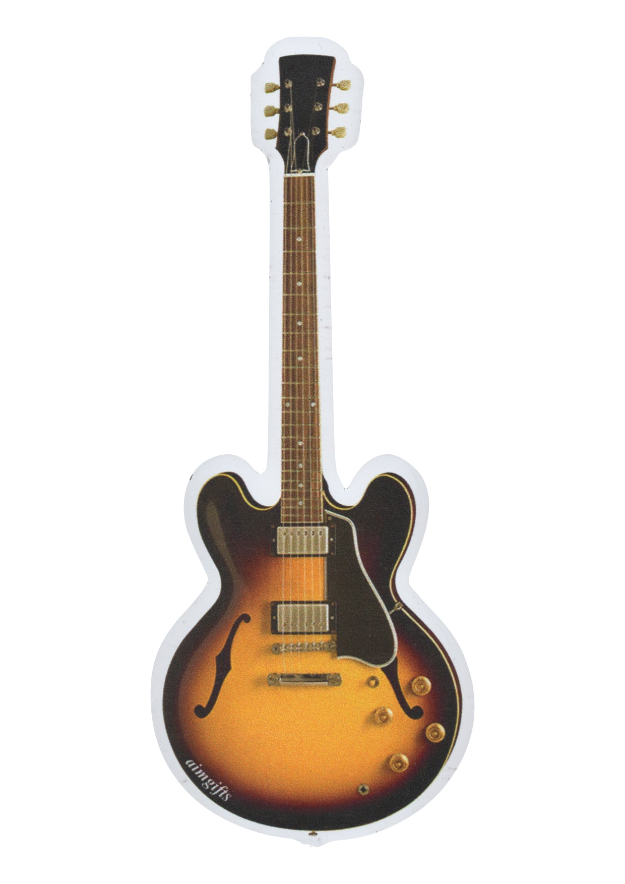 AIM gifts brand music sunburst electric guitar die cut fridge magnet