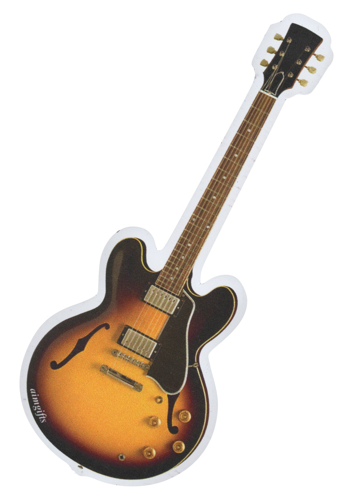 AIM gifts brand music sunburst electric guitar die cut fridge magnet