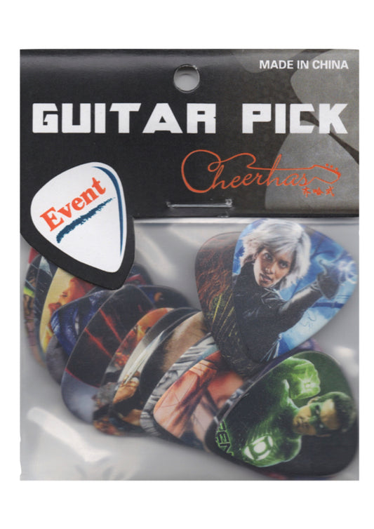 20 pack Cheerhas brand super hero themed nylon guitar picks plectrums