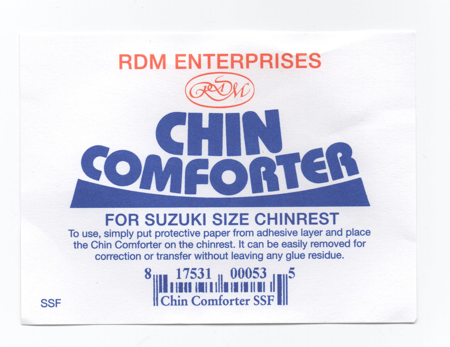 RDM Enterprises violin Chin Comforter for Suzuki size chinrests