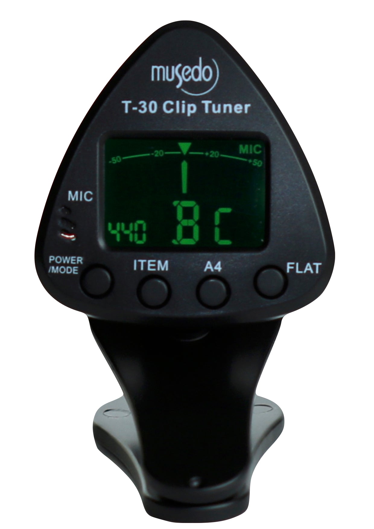 Musedo triangle clip on tuner model T-30 chromatic violin guitar bass guitar