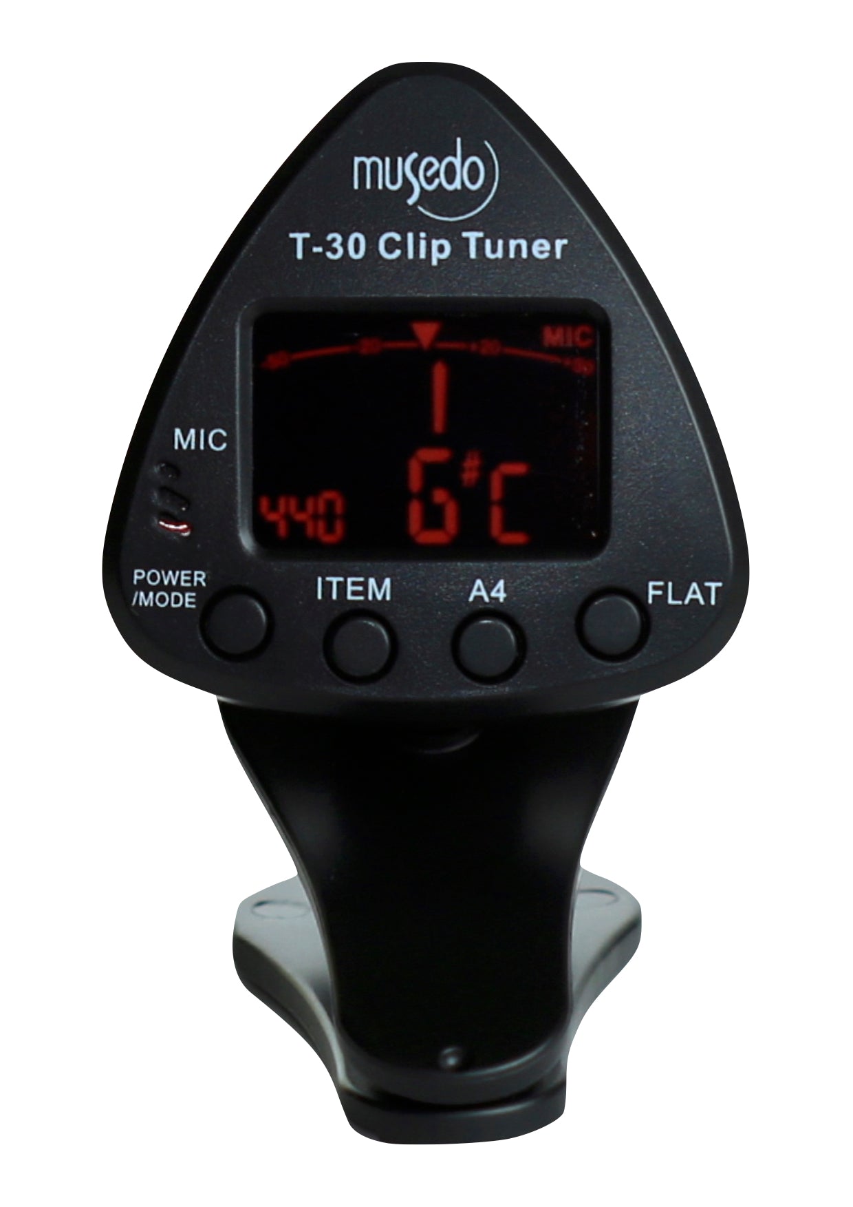 Musedo triangle clip on tuner model T-30 chromatic violin guitar bass guitar