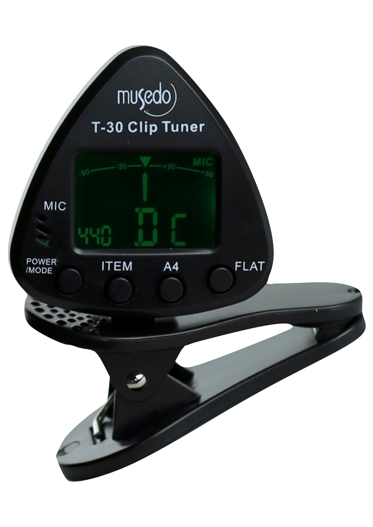 Musedo triangle clip on tuner model T-30 chromatic violin guitar bass guitar