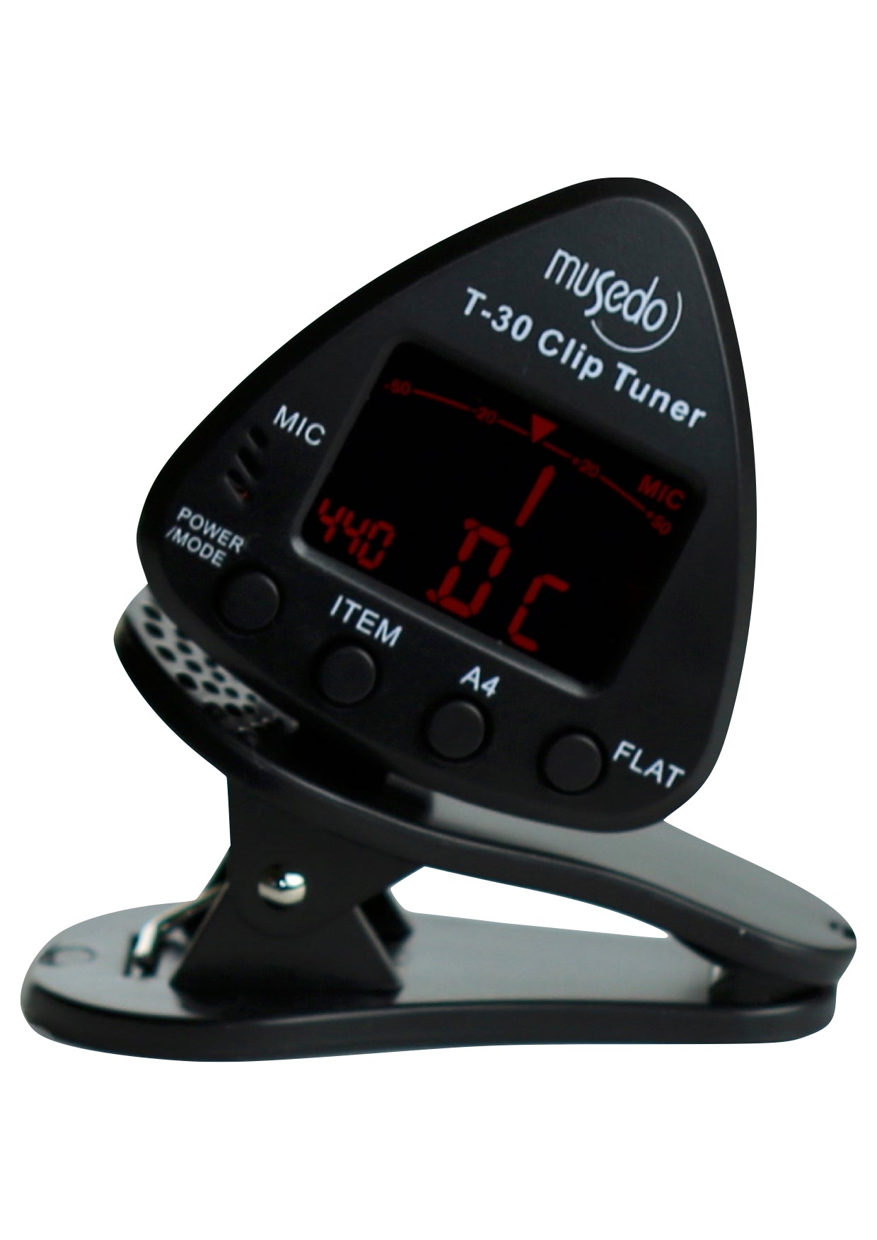 Musedo triangle clip on tuner model T-30 chromatic violin guitar bass guitar