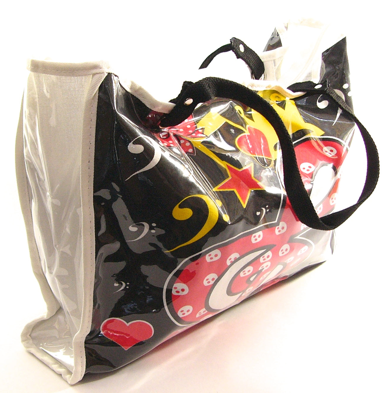 Treble clef plastic canvas tote music library bag 40cm X 30cm X 10cm