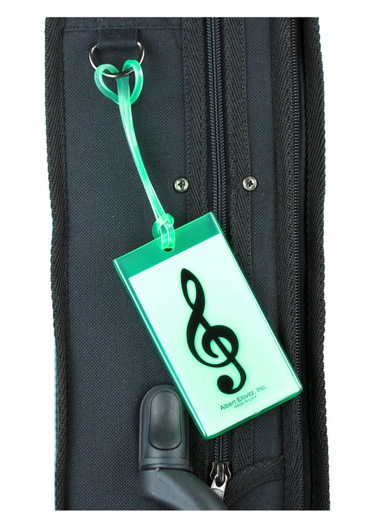 Albert Elovitz AIM Gifts Silicone Bag Tag Treble Clef Green