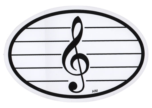 AIM Gifts Oval Bumper Sticker Treble Clef “G” Clef