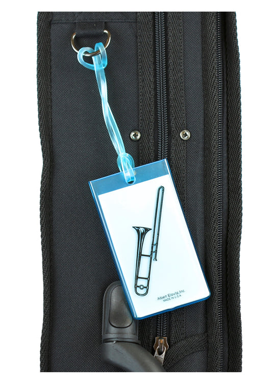 Albert Elovitz AIM Gifts Silicone Bag Tag Trombone Blue