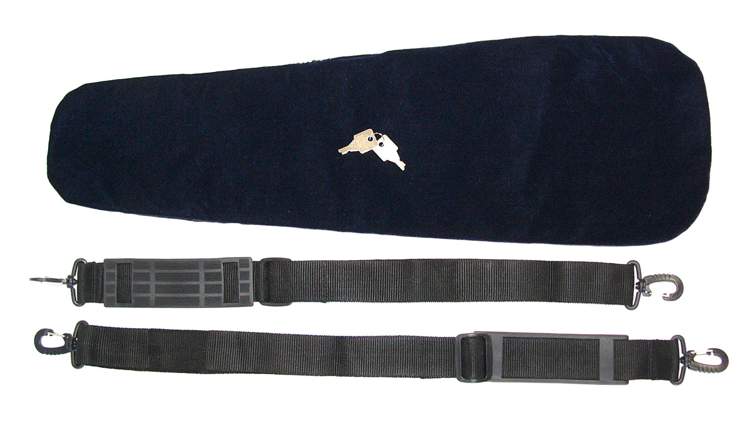 Deluxe size adjustable (14”-16.5”) black blue dart viola case many features