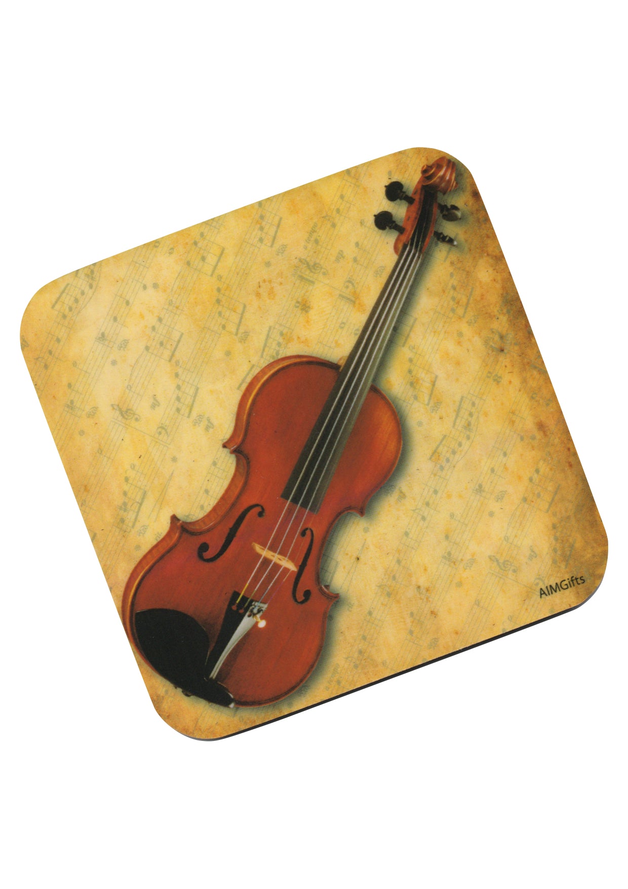 AIM Gifts single vinyl drinks coaster rubber non slip base violin