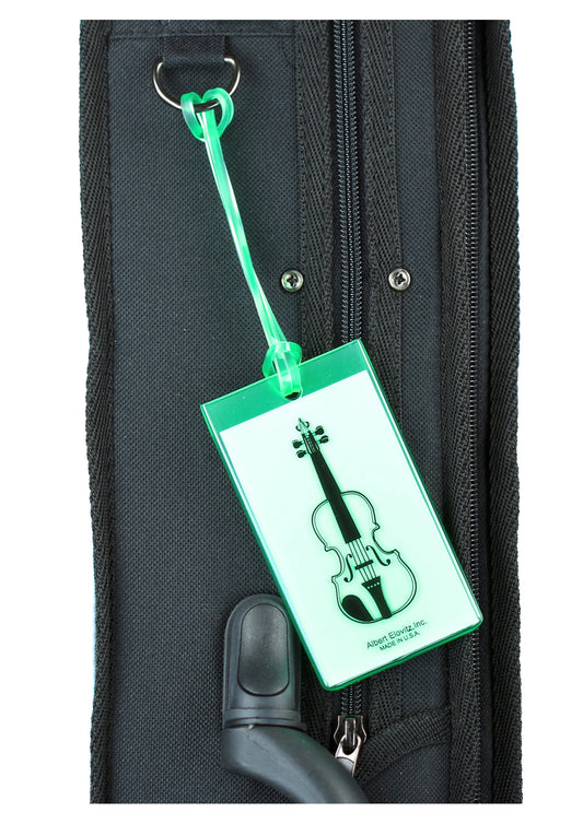 Albert Elovitz AIM Gifts Silicone Bag Tag Violin Viola Green