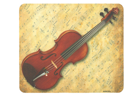 Violin and Sheet Music Notes Computer Mouse Pad Thick Rubber Base