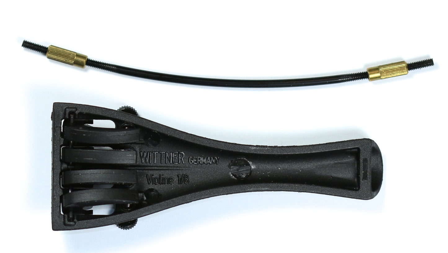 Wittner ultralight violin tailpiece built in adjusters & nylon tie 1/8 size