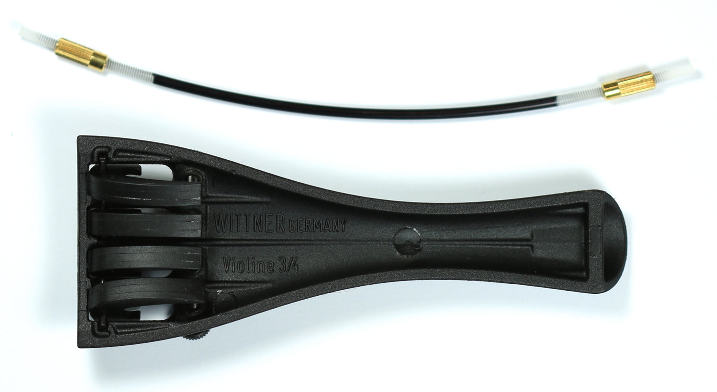 Wittner ultralight violin tailpiece built in adjusters & nylon tie 3/4 size