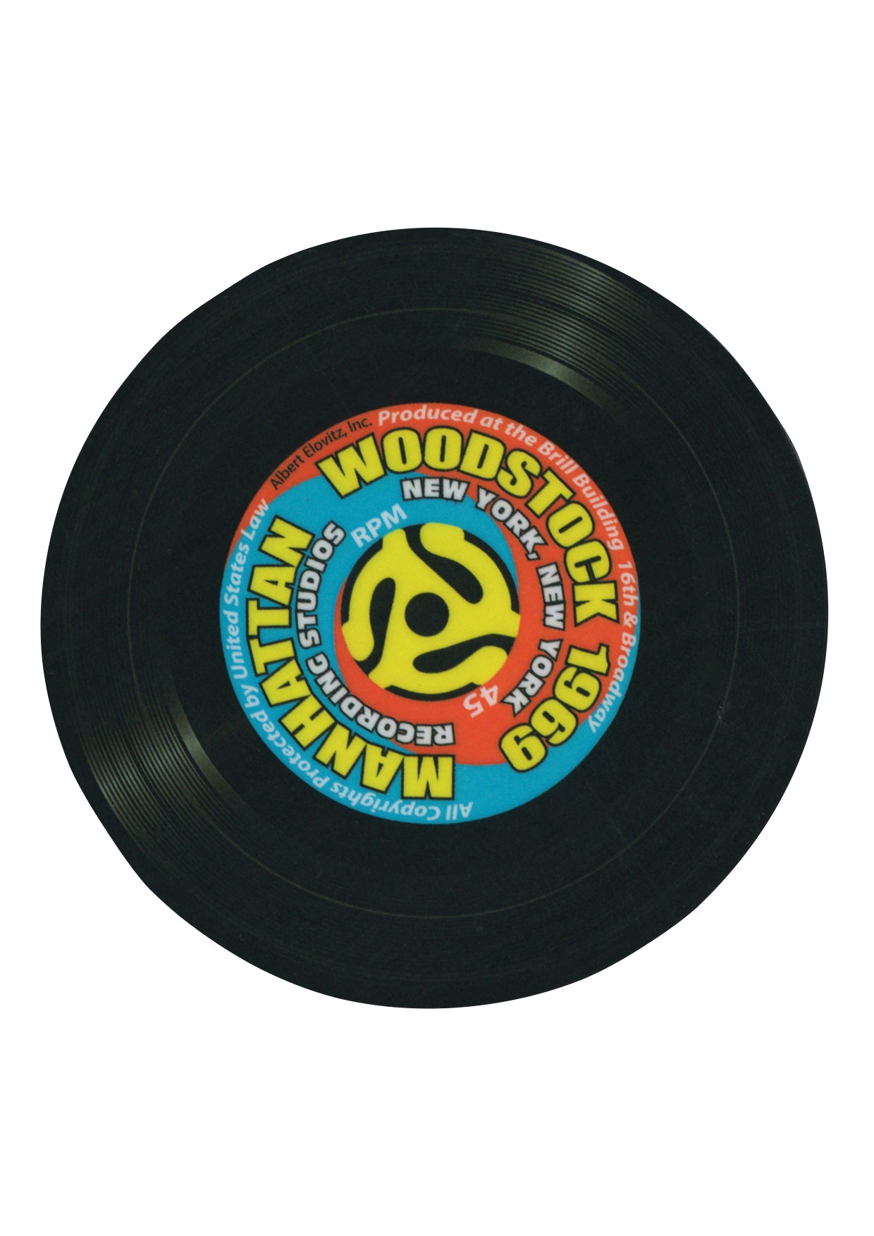 AIM Gifts single vinyl drinks coaster rubber non slip base Woodstock 1969 LP