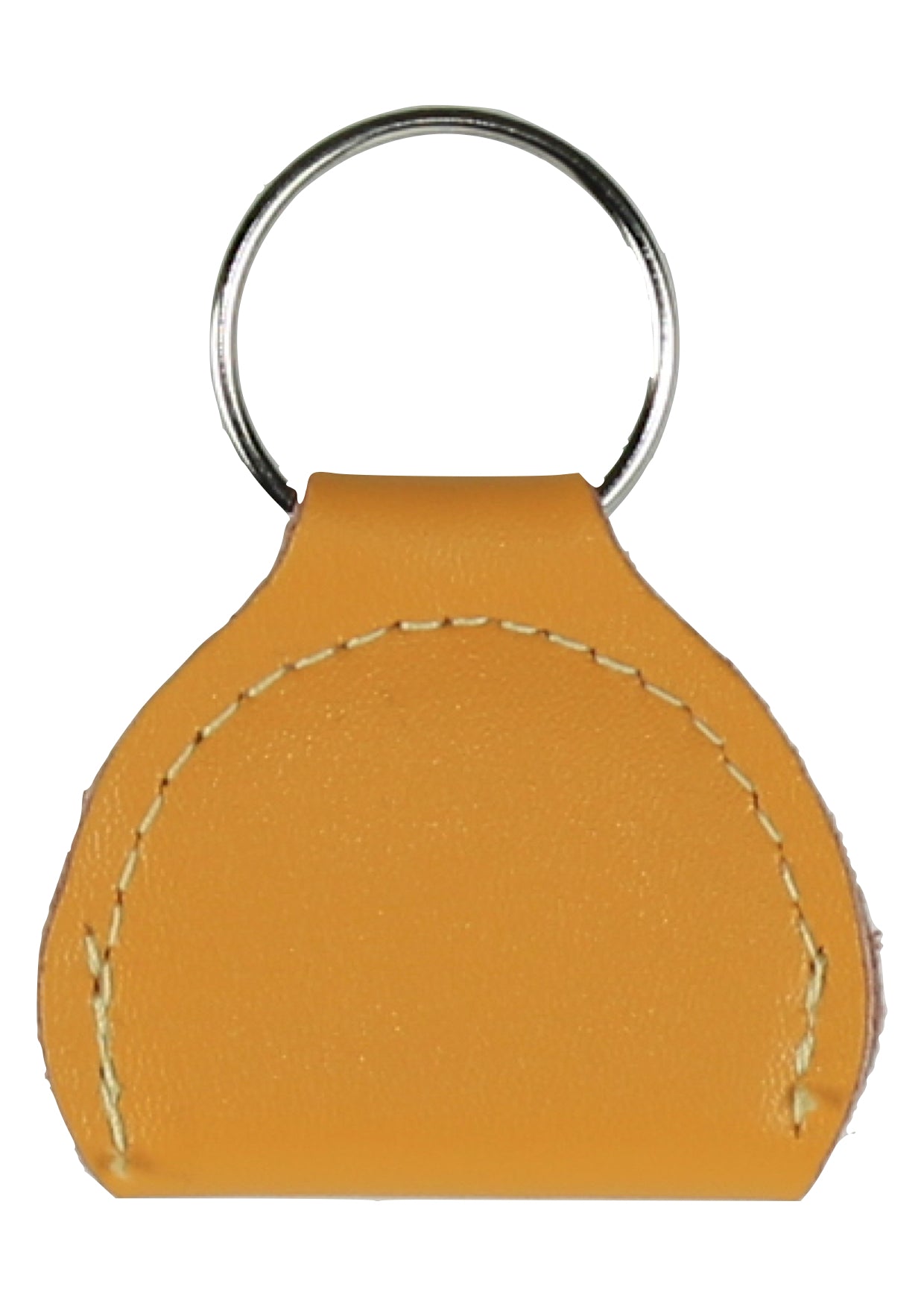 Yellow 100% Genuine Leather Guitar Pick Plectrum Holder & Keyring