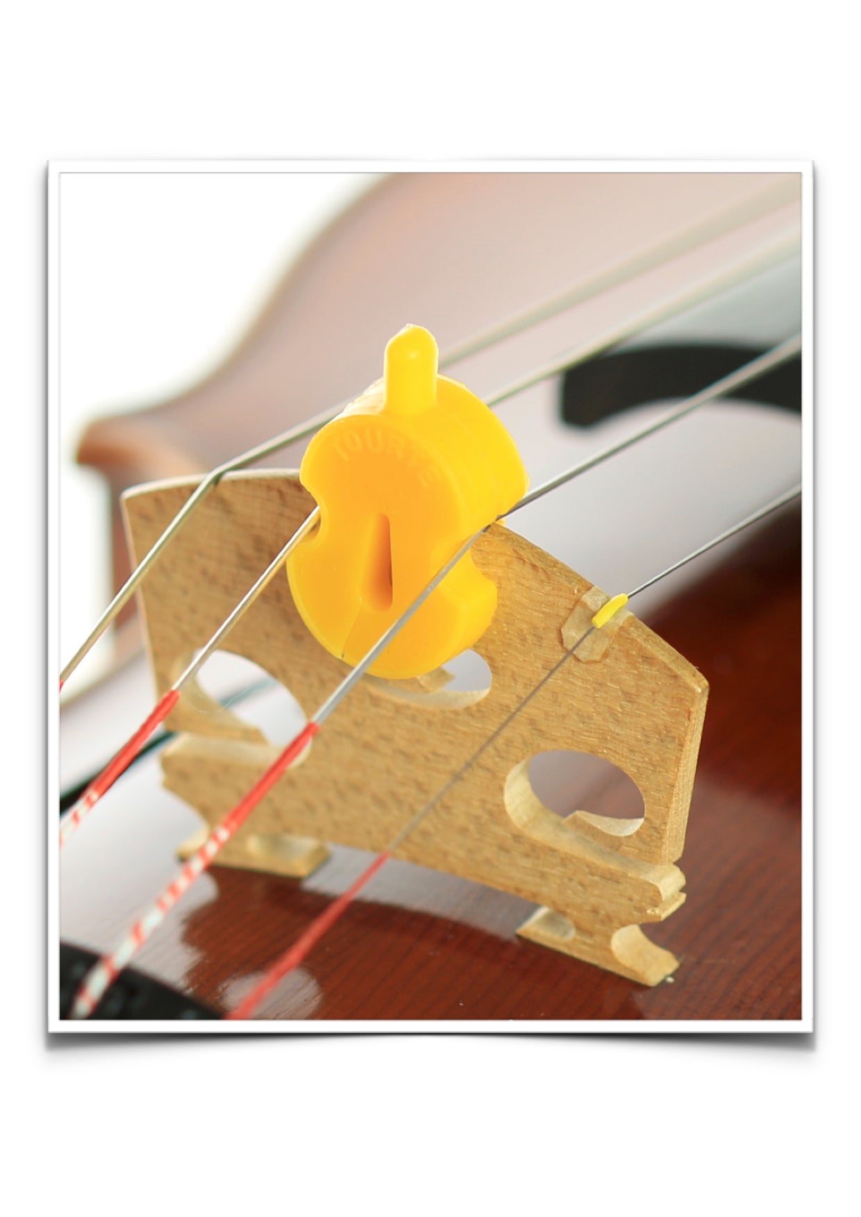 Original tourte single hole yellow rubber violin viola mute 3/4 - 4/4 size