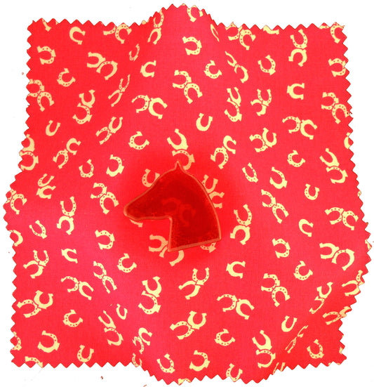Horse shaped Rockin Rosin for violin viola or cello, patterned cloth