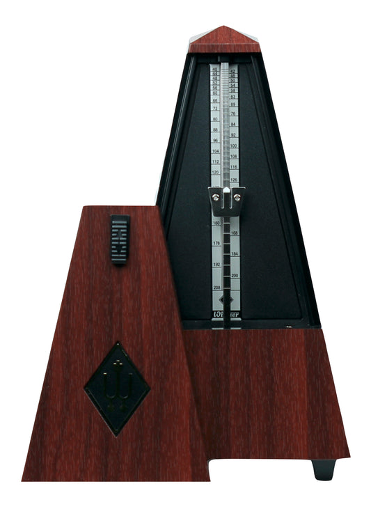 Wittner 845111 plastic pyramid pendulum mechanical metronome mahogany finish