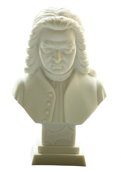 A.Giannelli Music Composer Alabaster Mini Bust of JS BACH - Made in Italy