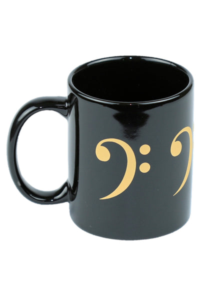 Albert Elovitz Brand Black Ceramic Mug Bass Clef Design