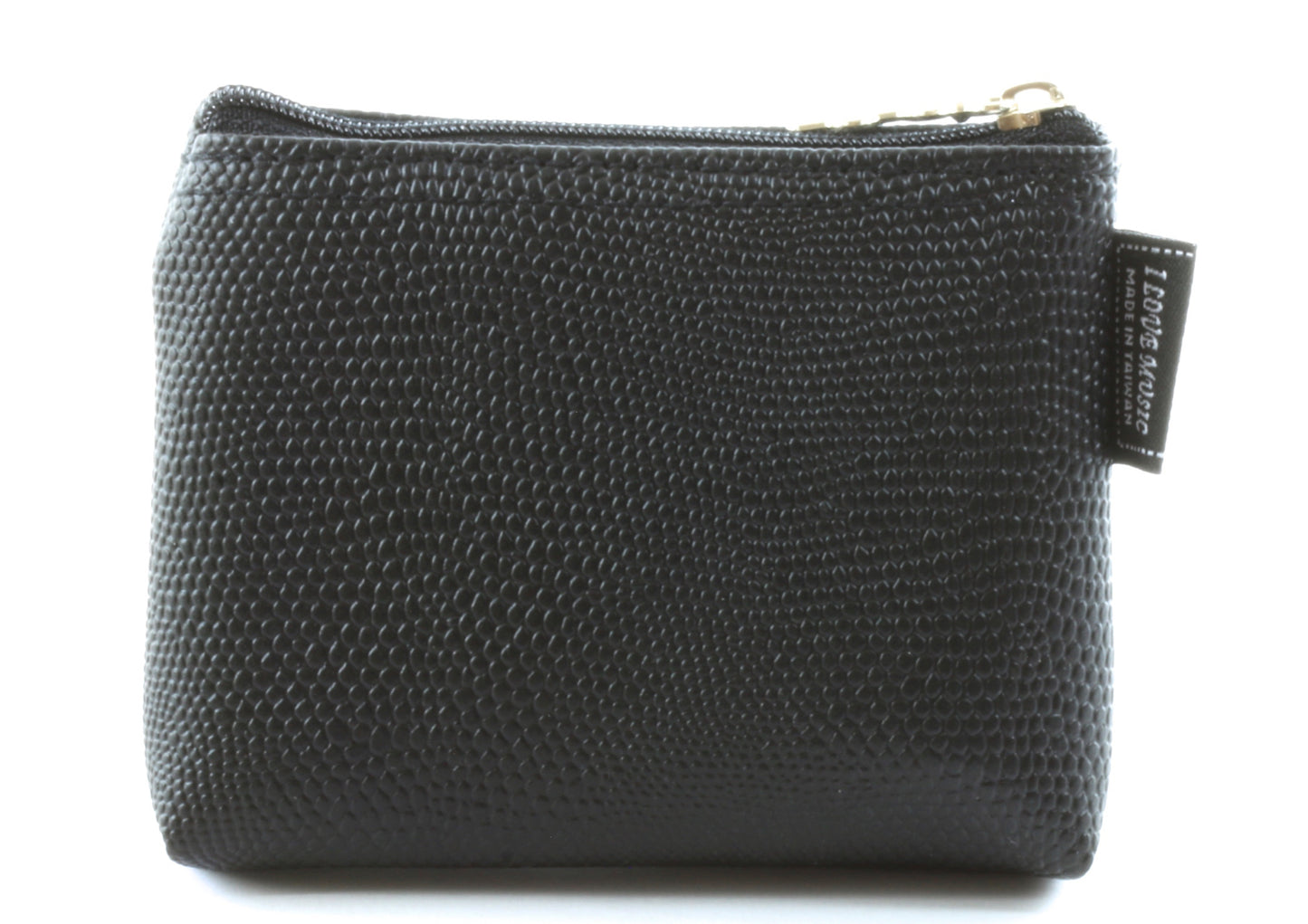 Quality black textured PVC mini bag money purse with carry chain split keyring