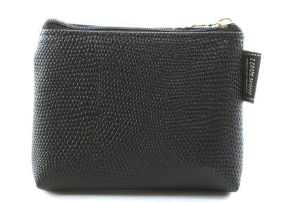 Quality black textured PVC mini bag money purse with carry chain split keyring