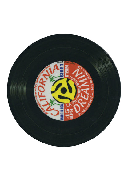 AIM Gifts single vinyl drinks coaster rubber non slip base California Dreamin