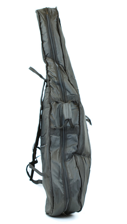 Quality black 4/4 size padded cello bag case - back straps & 2 bow holders