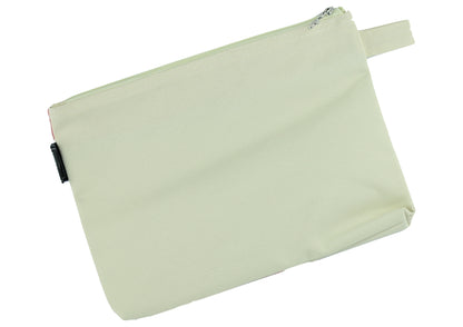 Creme I Love Music brand treble clef print canvas zipper pencil case 23cm X 17cm