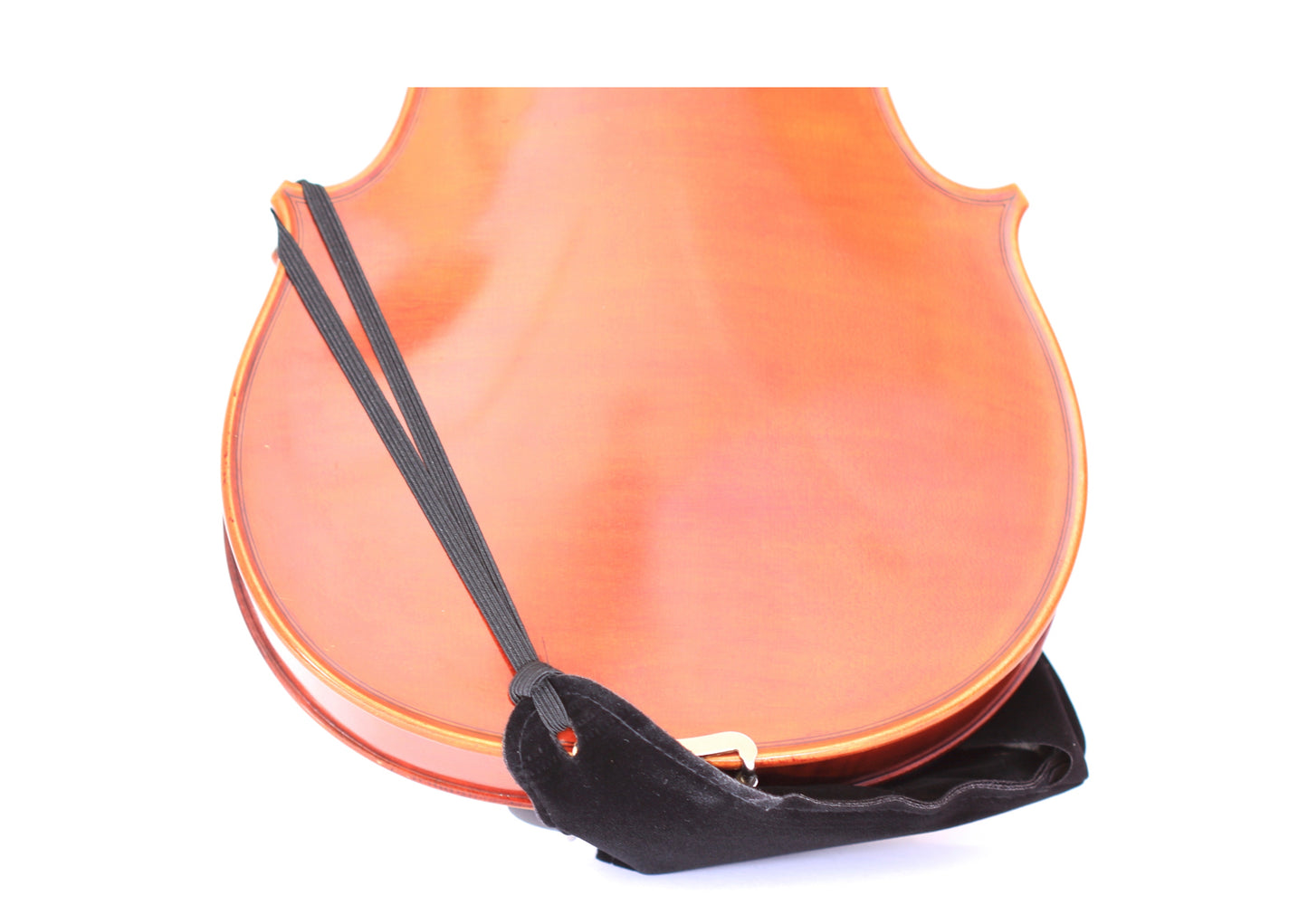 CUSHY Small black 1/2 - 1/16 violin 12” viola chinrest pad cushion elastic strap