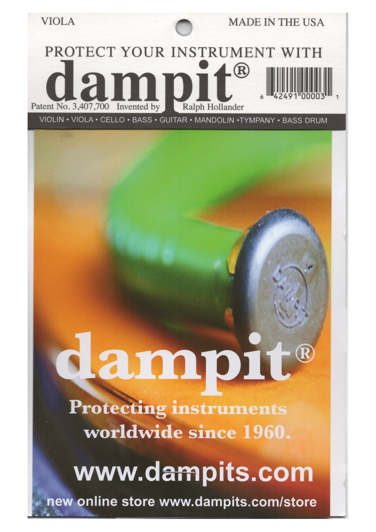 Dampit viola humidifier stops instrument damage in extreme climate conditions