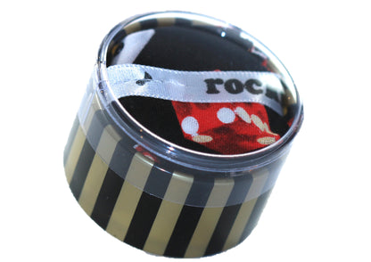 Dice shaped Rockin Rosin for violin viola or cello, patterned cloth