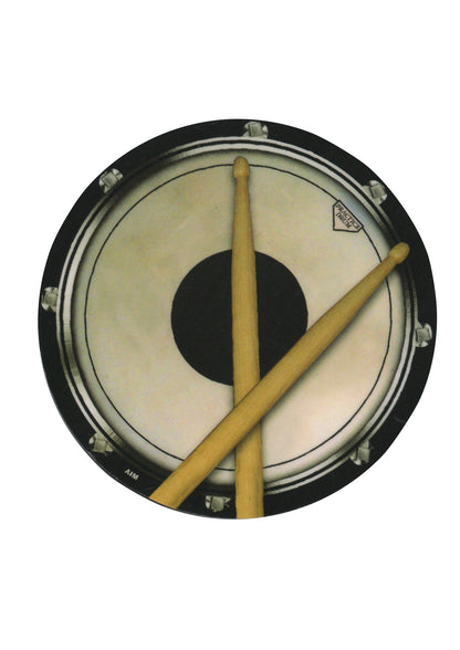 AIM Gifts single vinyl drinks coaster rubber non slip base practice drum pad