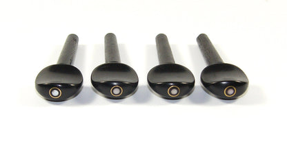 Set of 4 ebony violin tuning pegs Parisian eye inlay 1/4 size