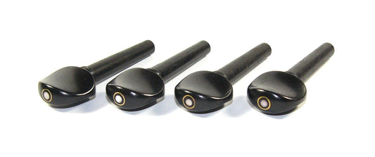 Set of 4 ebony violin tuning pegs Parisian eye inlay 1/2 size