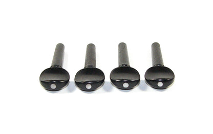1/16 size set of 4 ebony violin tuning pegs mother of pearl inlay