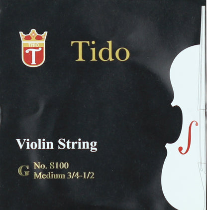 3/4 -1/2 size Tido brand violin string set wound with metal core