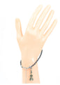 Grey braided leather bracelet with violin charm & lobster claw clasp