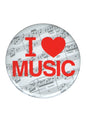 AIM Gifts brand "I LOVE MUSIC" ButtonMagnet