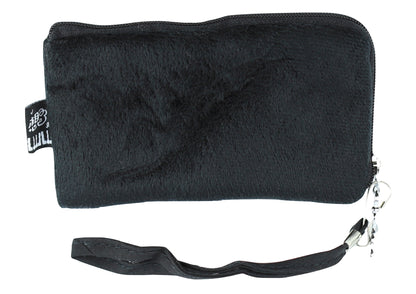 Soft fluffy “I Love Music” keyboard emroidered mini bag purse with carry strap.