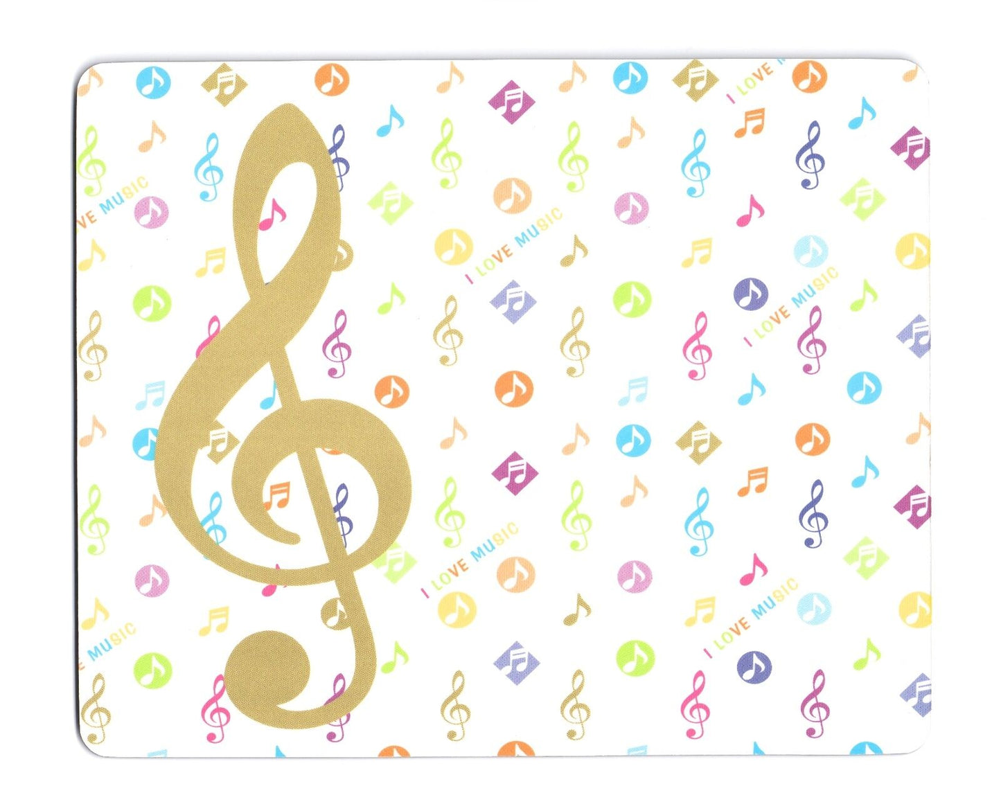 I LOVE MUSIC computer mouse pad 22cm X 18cm non slip foam base