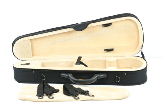 Black cordura dart shaped viola case 14" size light weight many features