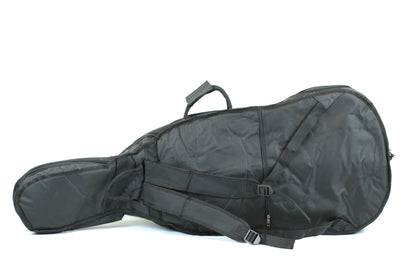 Quality black 4/4 size padded cello bag case - back straps & 2 bow holders