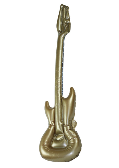 Inflatable novelty musical 40” gold coloured rock electric guitar