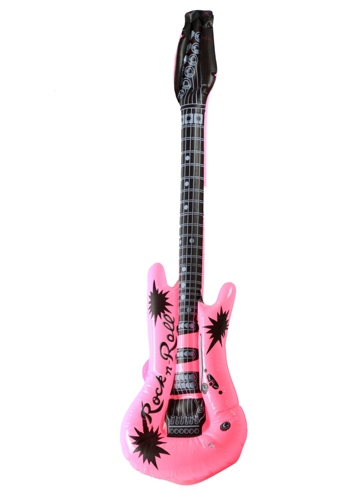 Inflatable novelty musical 40” pink coloured rock electric guitar
