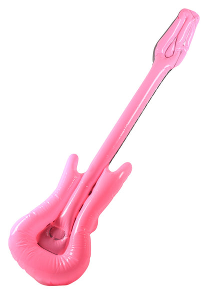 Inflatable novelty musical 40” pink coloured rock electric guitar