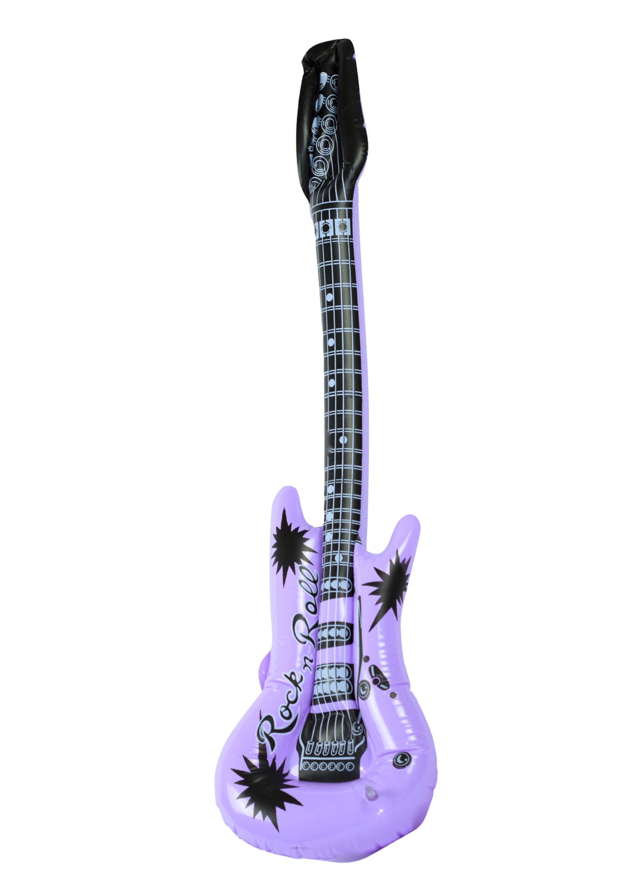 Inflatable novelty musical 40” purple coloured rock electric guitar