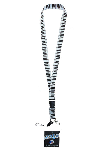 AIM Gifts brand lanyard black & white keyboard themed design