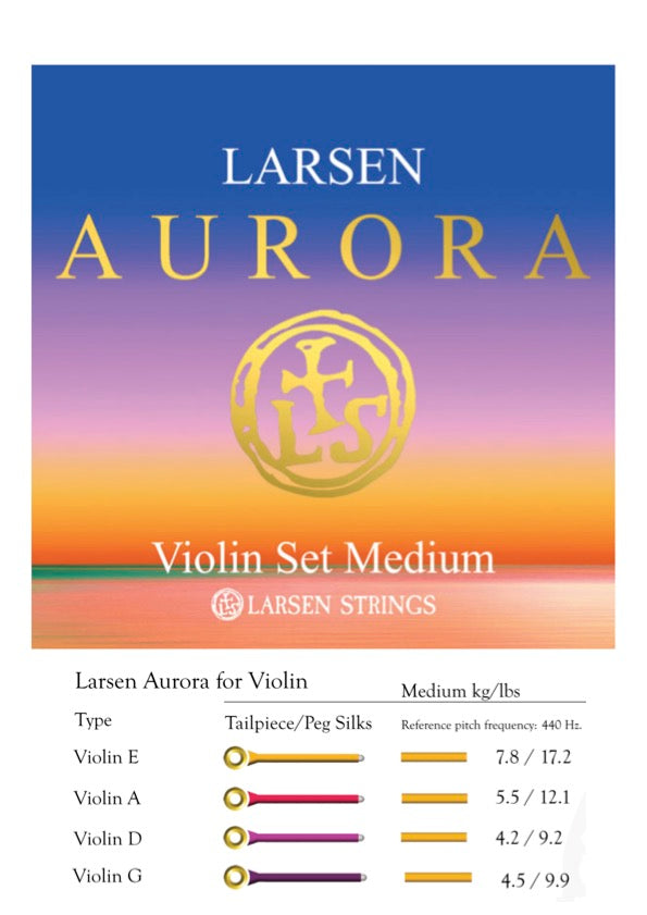Larsen Aurora violin string set MEDIUM 4/4 Made in Denmark
